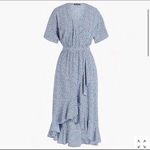 J. Crew Factory Blue Floral High Low Dress